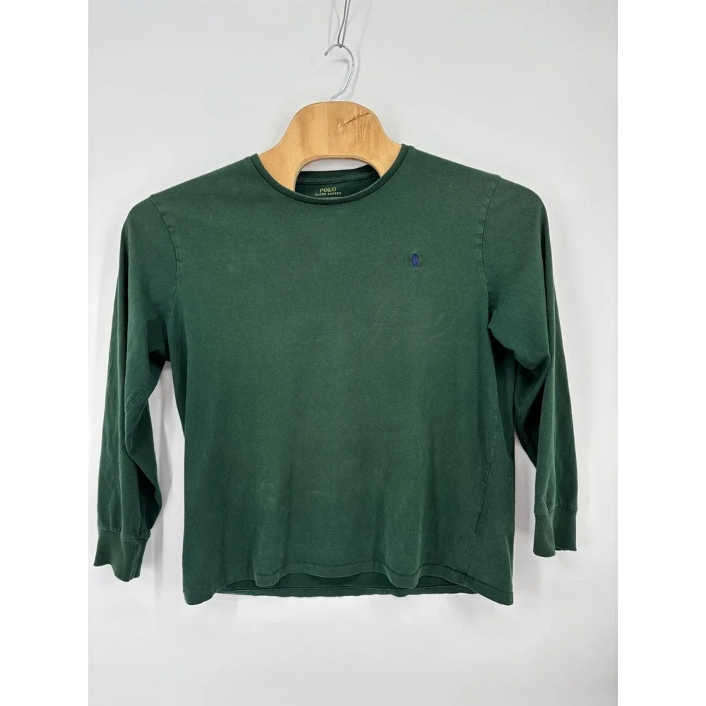 Lot of 2 Polo Ralph Lauren Mens Long Sleeve T-Shirts Navy Green XL Pocket Tee